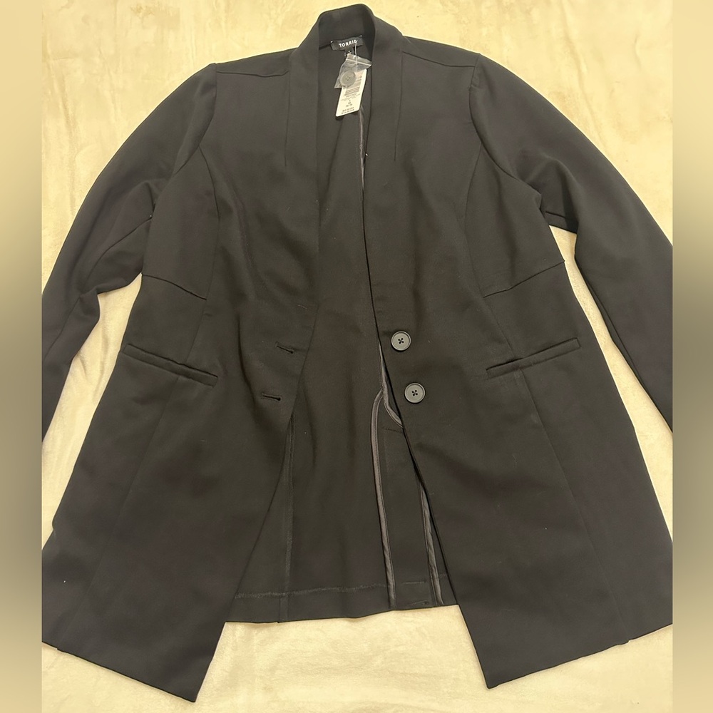 PLUS SIZE Two Button Black Blazer Jacket